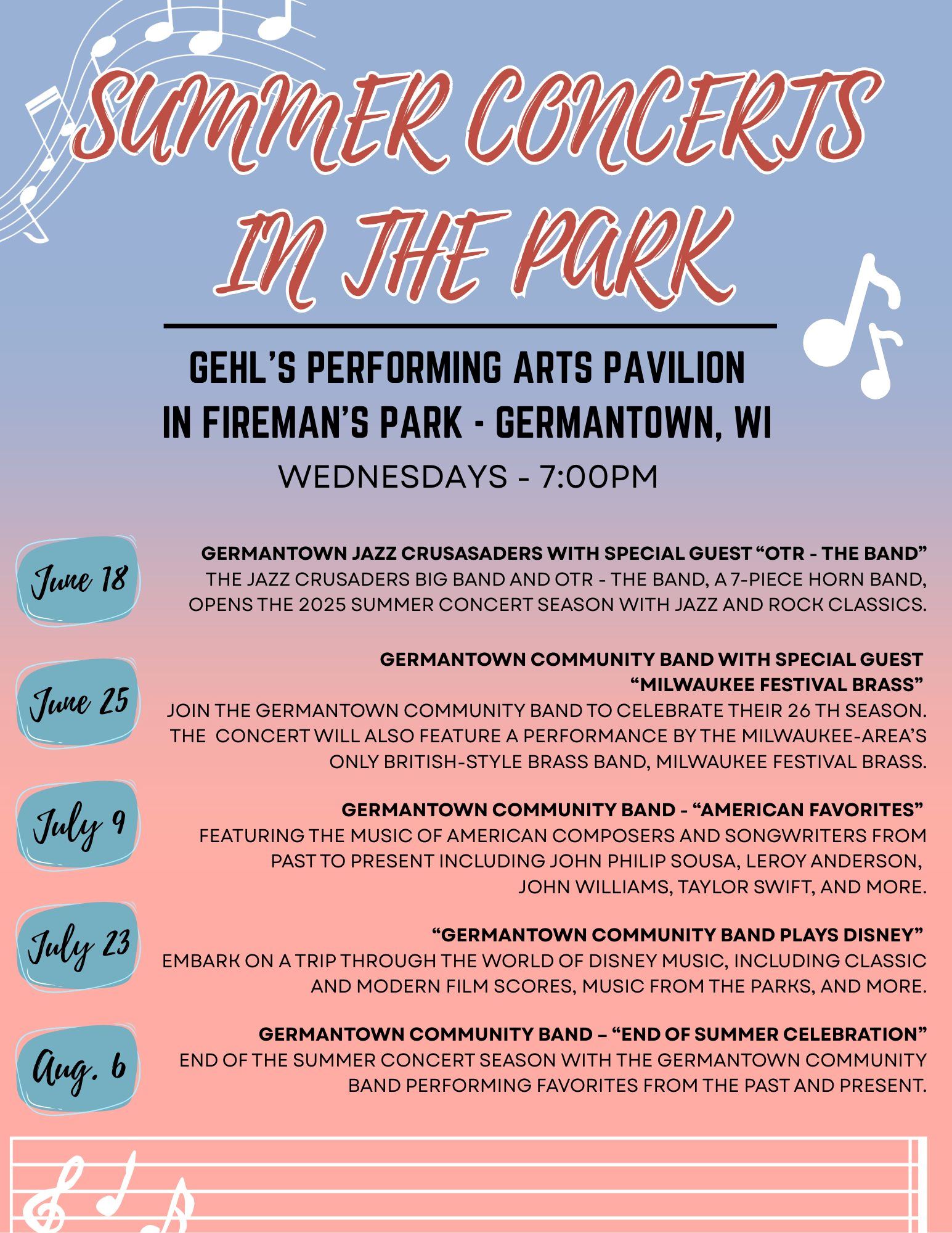 Concerts in the Park 2025